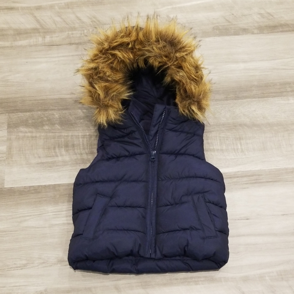 Baby Gap Faux Fur Trim Puffer Vest